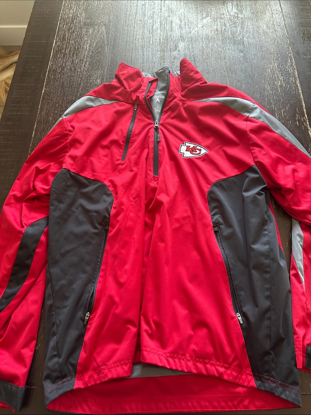 Antigua Red and Black KC Chiefs jacket with Team Patch